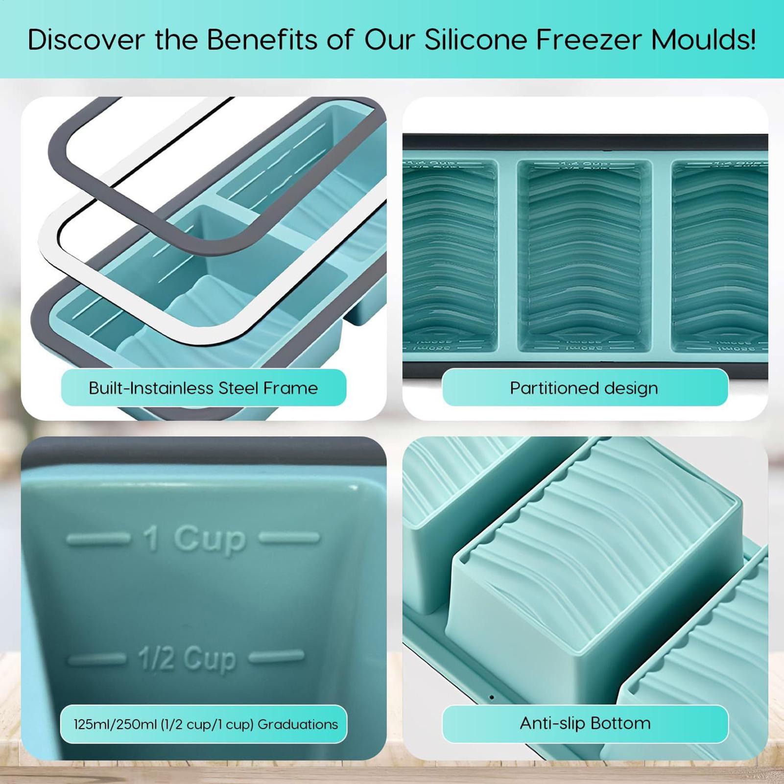 Silicone Freezer Molds Easy Re - Meal Prep Template 评论和价格