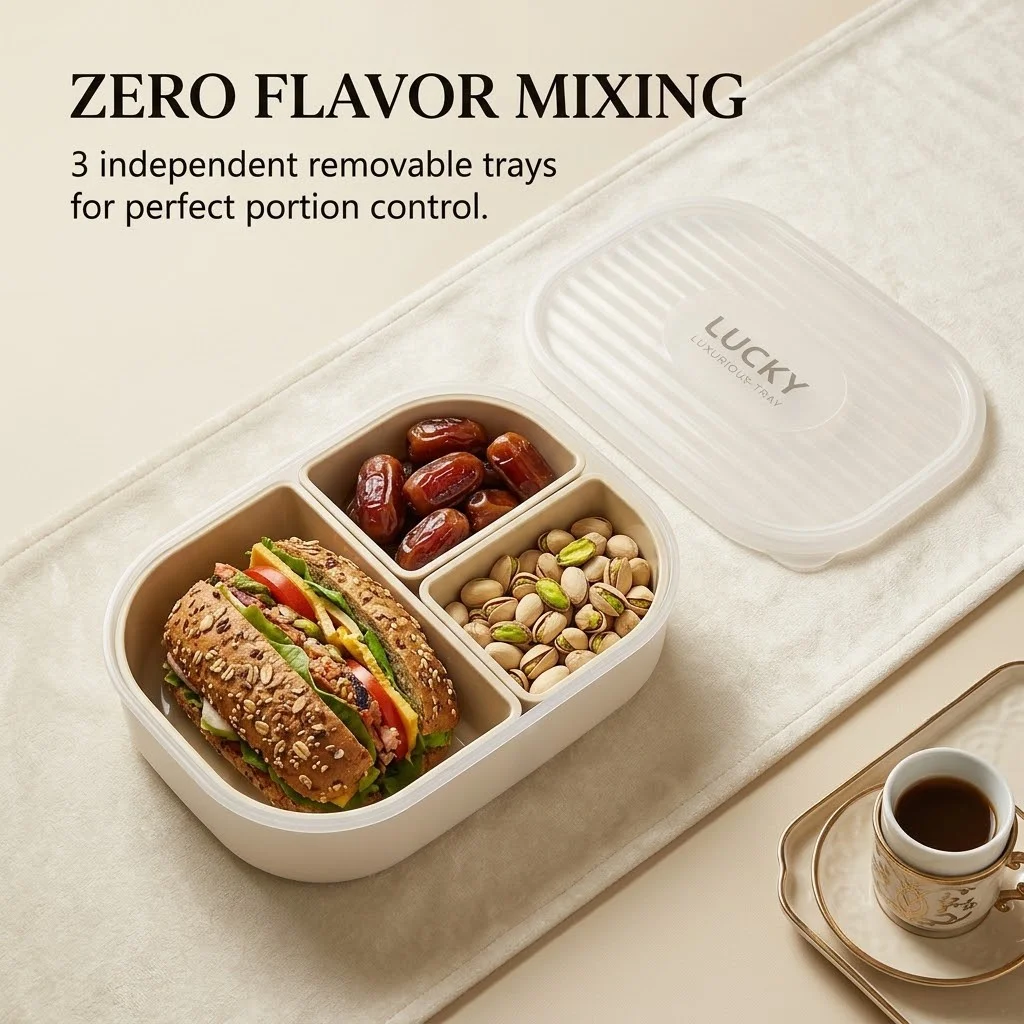 3 Compartment Plastic Bento Lu - Meal Prep Or Prep Meal 评论和价格
