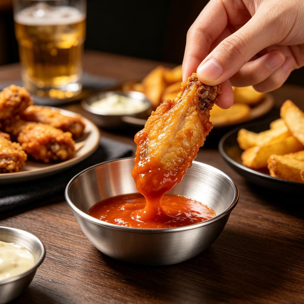 6PCS Stainless Steel Seasoning - Sauce Dipping Cup 评论和价格