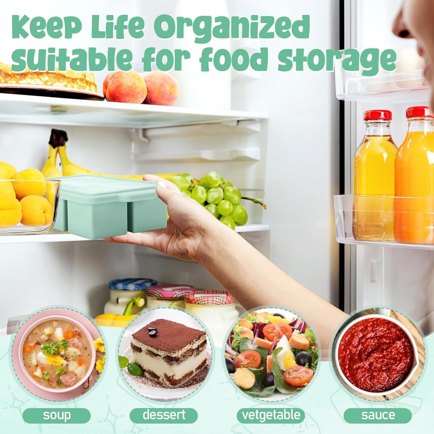 Silicone Freezer Tray with Lid - Meal Prep Template 评论和价格